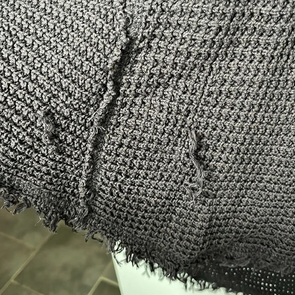 Free People Moonshine Cold Shoulder Knit Charcoal Grey Sweater - Picture 5 of 8